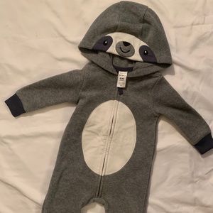 Sloth 6m Fleece Bodysuit